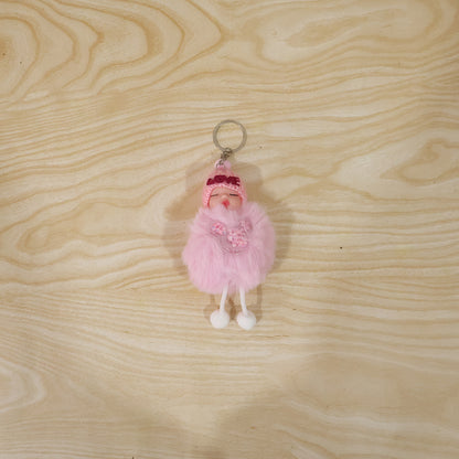 Cute Doll Plush Keychain with Soft Fur Ball – 1 Piece