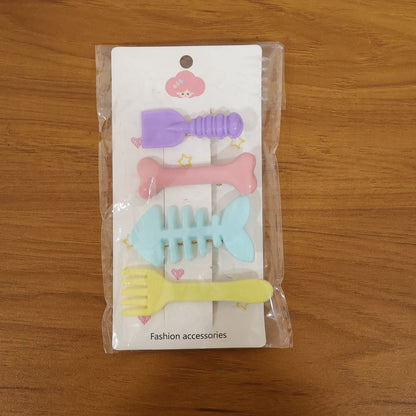 Cute Food Shape Hair Clip Set (4 Pc)