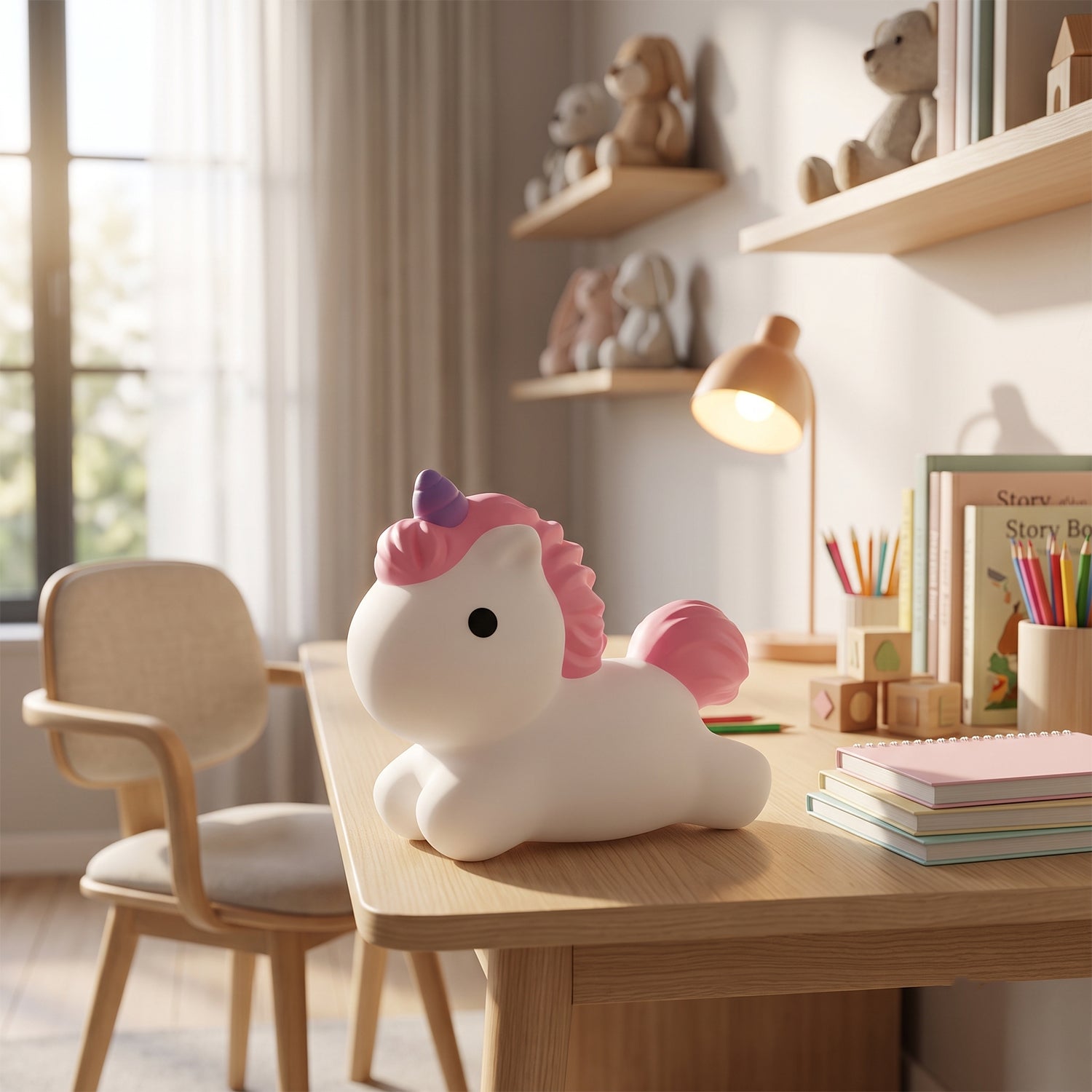 Unicorn LED Night Light, Cute Silicone Bedside Lamp for Kids (1 Pc)
