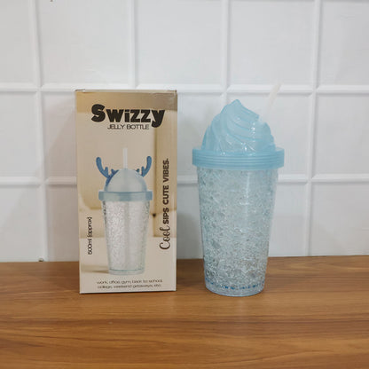 Cute Ice Cream Swirl Design Tumbler Sipper Bottle (500 ML, 1 Pc)