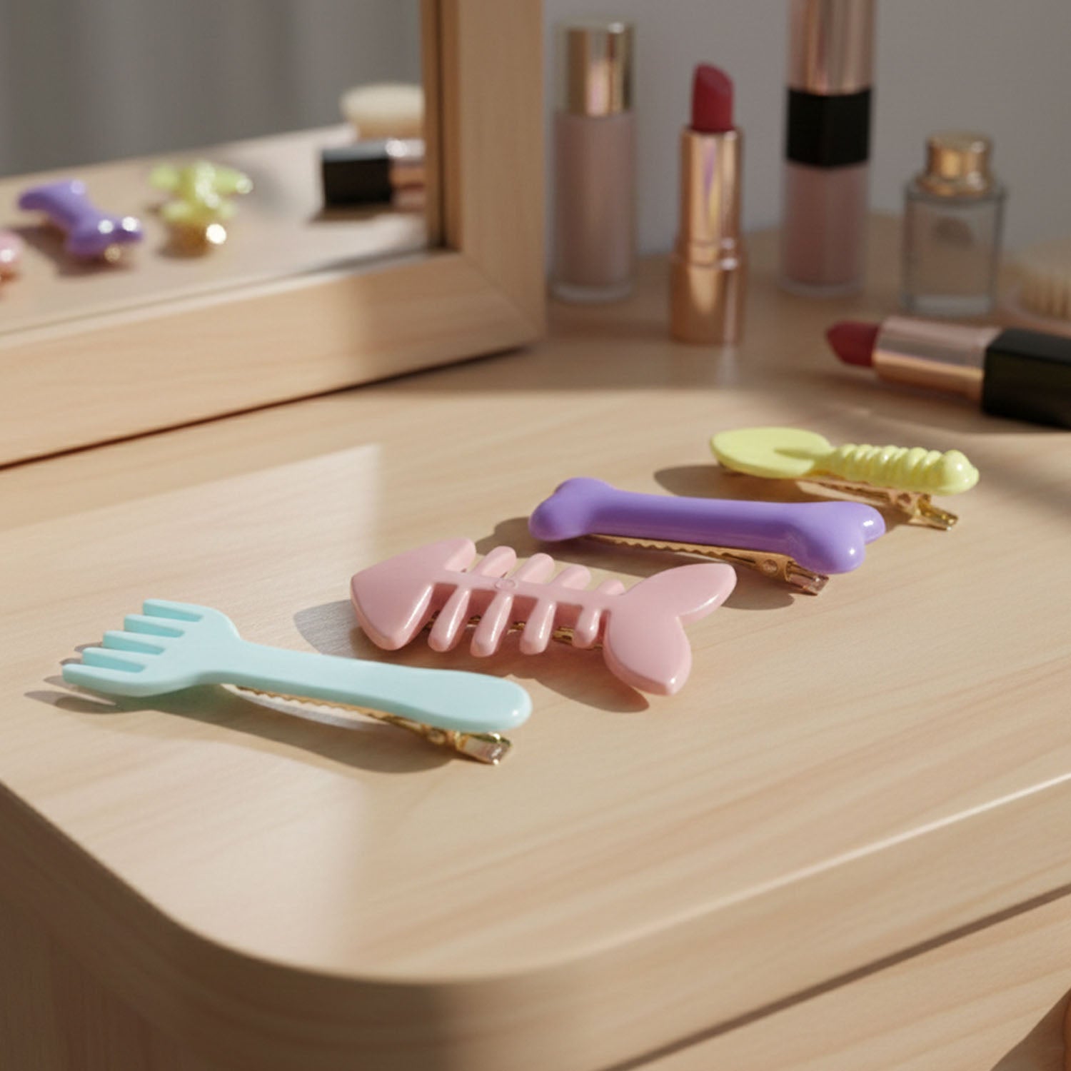 Cute Cartoon Shape Hair Clips (4 Pc)