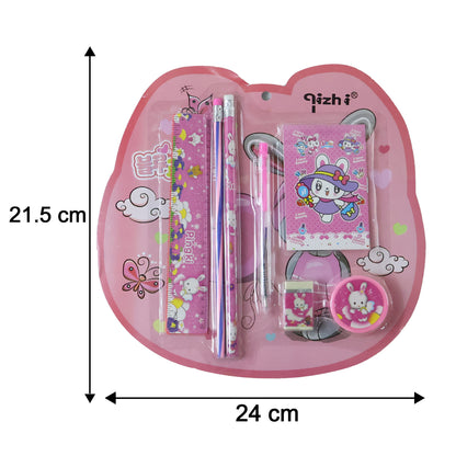 Size details of the pink children stationery set