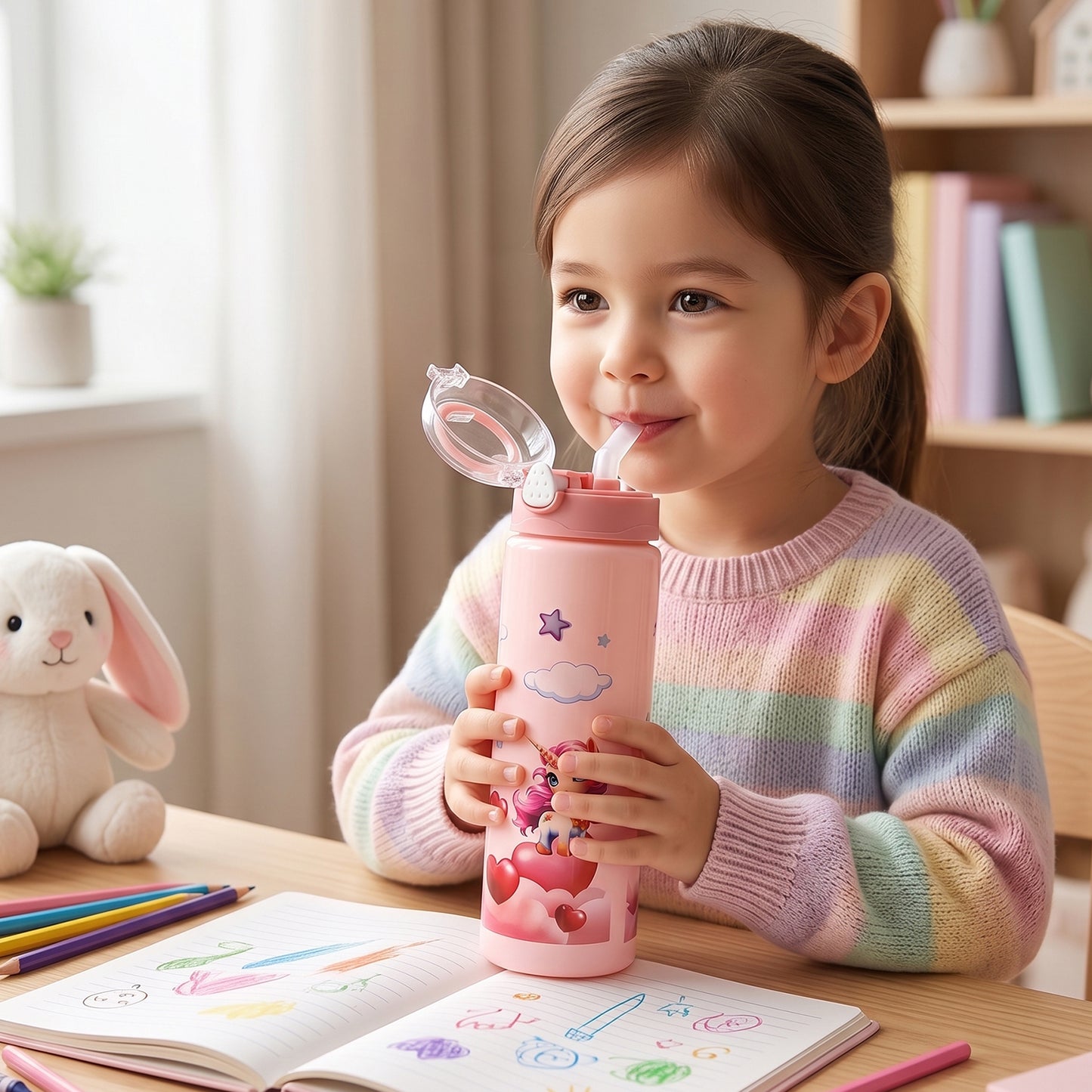 printed school water bottle