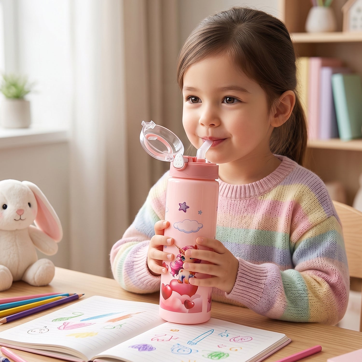 printed school water bottle