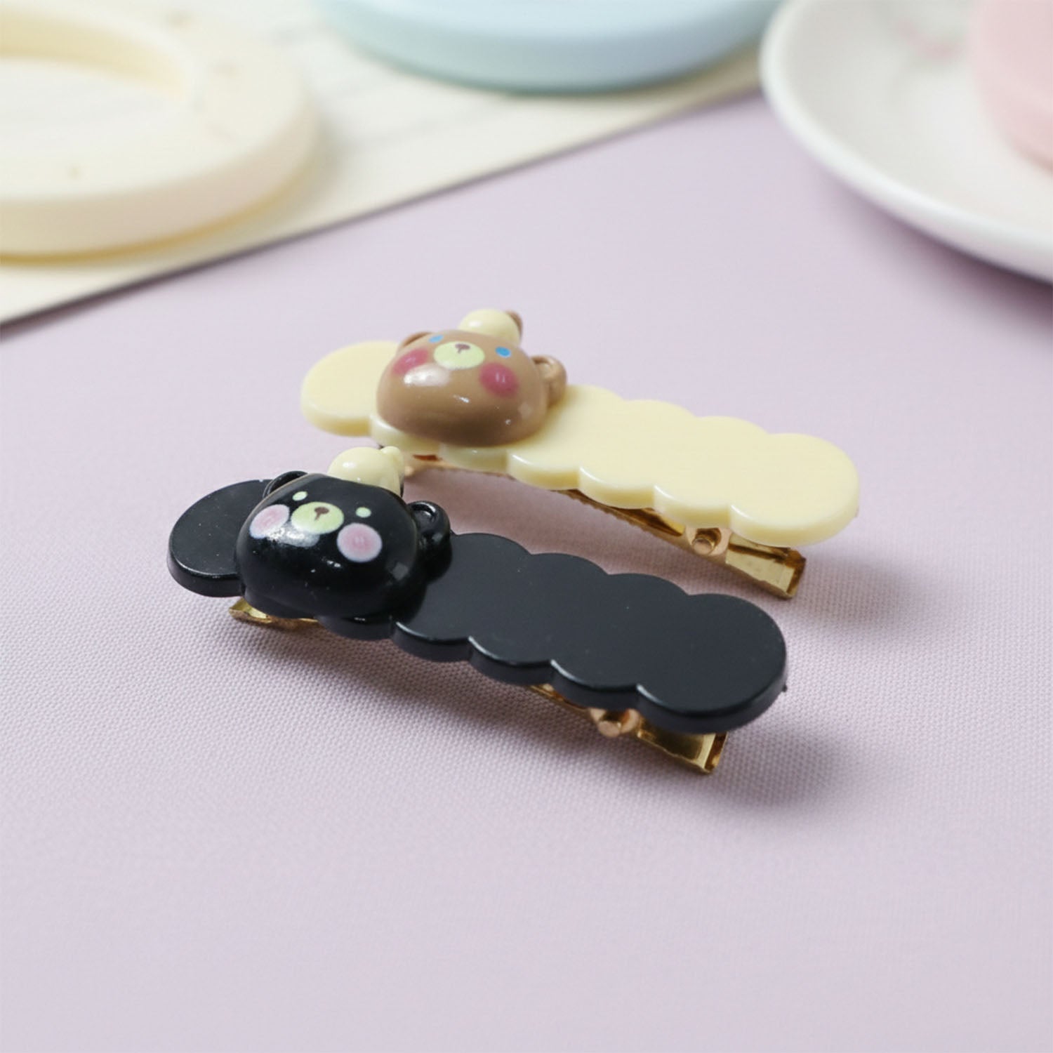 Cute animal hair clip pair