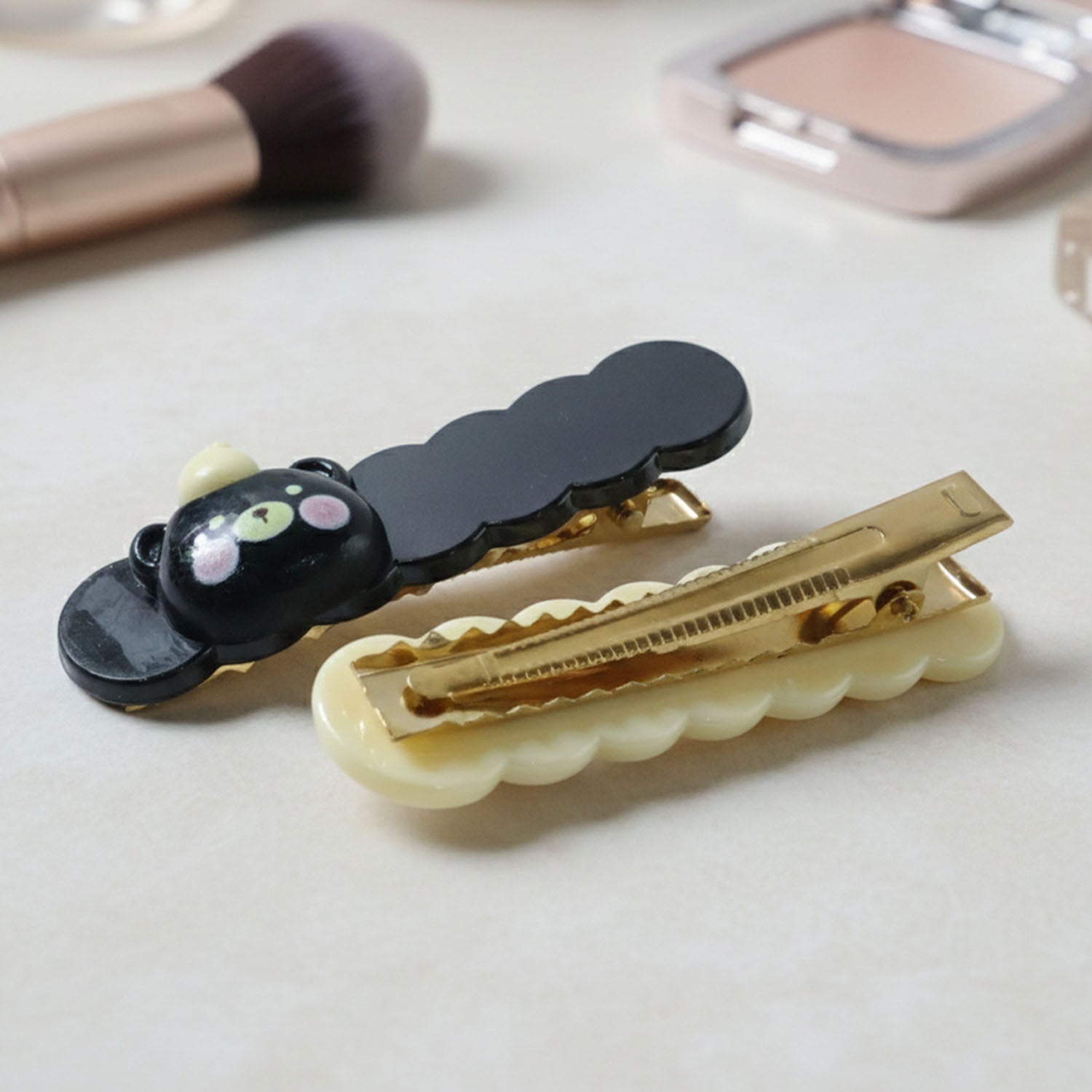 Cute Teddy Hair Clips Set (2 Pc)