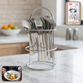 Stainless Steel Cutlery Set – 16-Piece with Elegant Stand