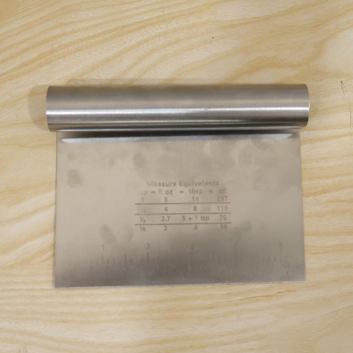 Small Stainless Steel Dough Scraper Cutter 15 x 12 Cm with Scale (1 Pc)