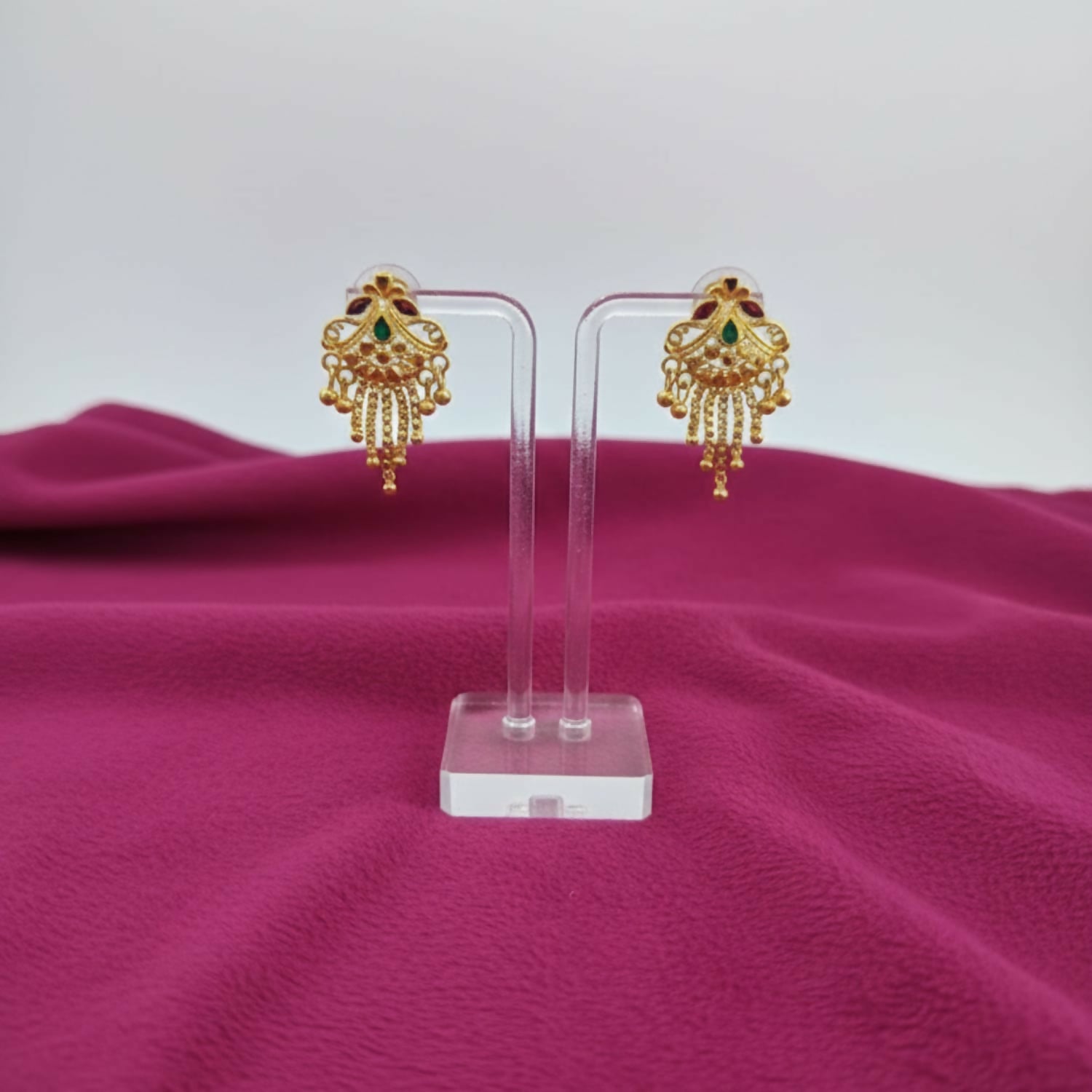 5 Line Side Latkan Golden Earrings with Mina for Women & Girls – Fancy Jewellery Gift