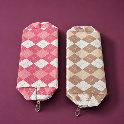 Travel makeup pouch showcased with accessories