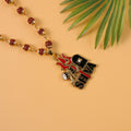 Shiva Trishul Pendant Necklace – Rudraksha Beaded Spiritual Jewelry