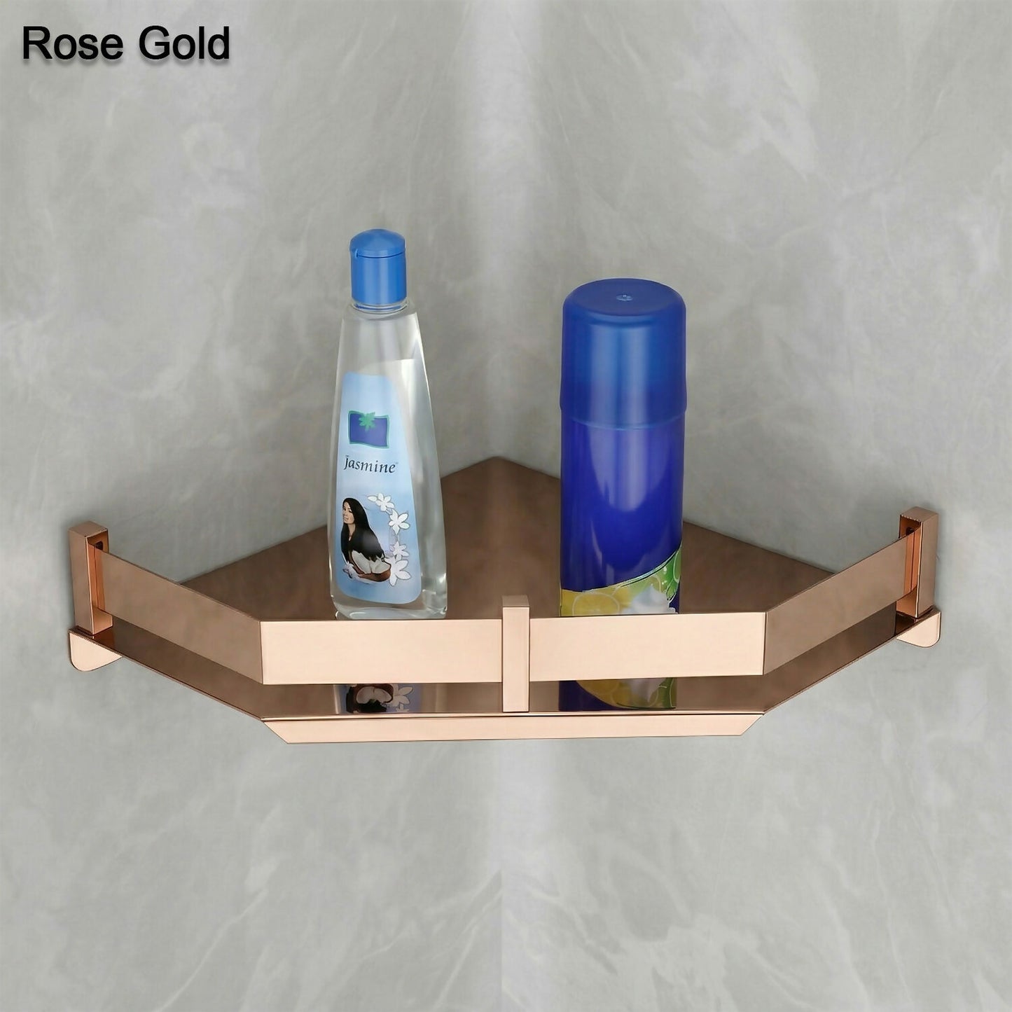 Premium Stainless Steel Wall Mounted Corner Shelf 9x9 Bathroom Organizer Rack