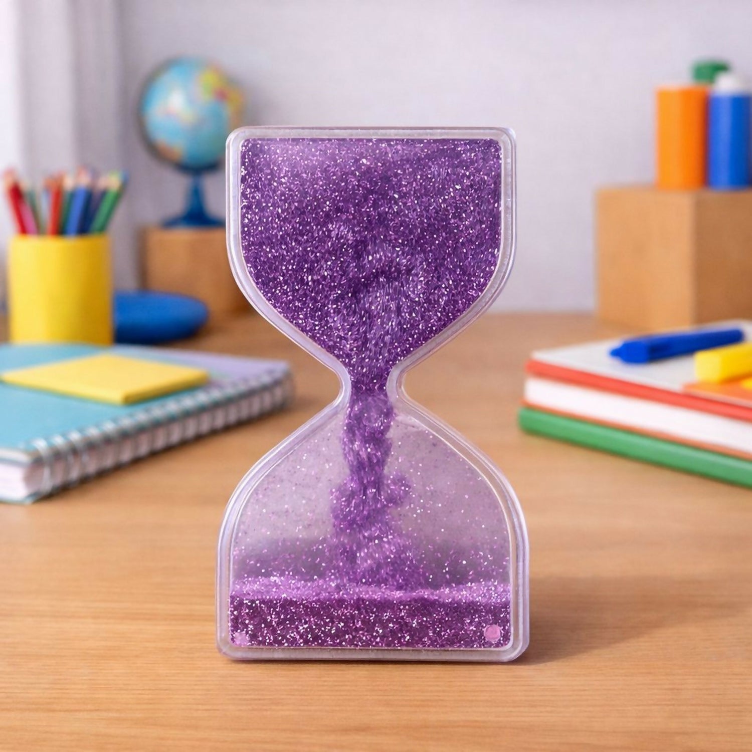 Purple Liquid Sand Timer Hourglass Stress Relief Sensory Toy for Kids