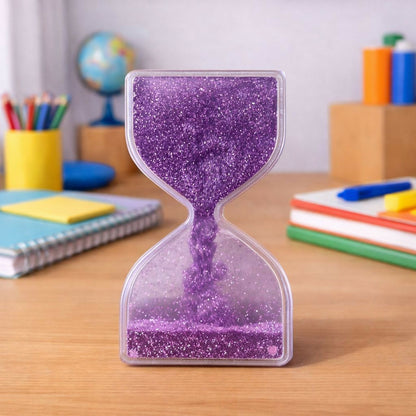 Purple Liquid Sand Timer Hourglass Stress Relief Sensory Toy for Kids