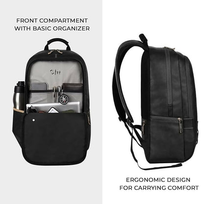 GEAR Laptop Back Pack Classic Faux Leather Black