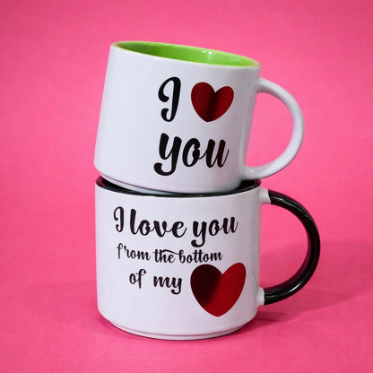 Printed Ceramic Coffee Mug Romantic Love Design Gift Cup