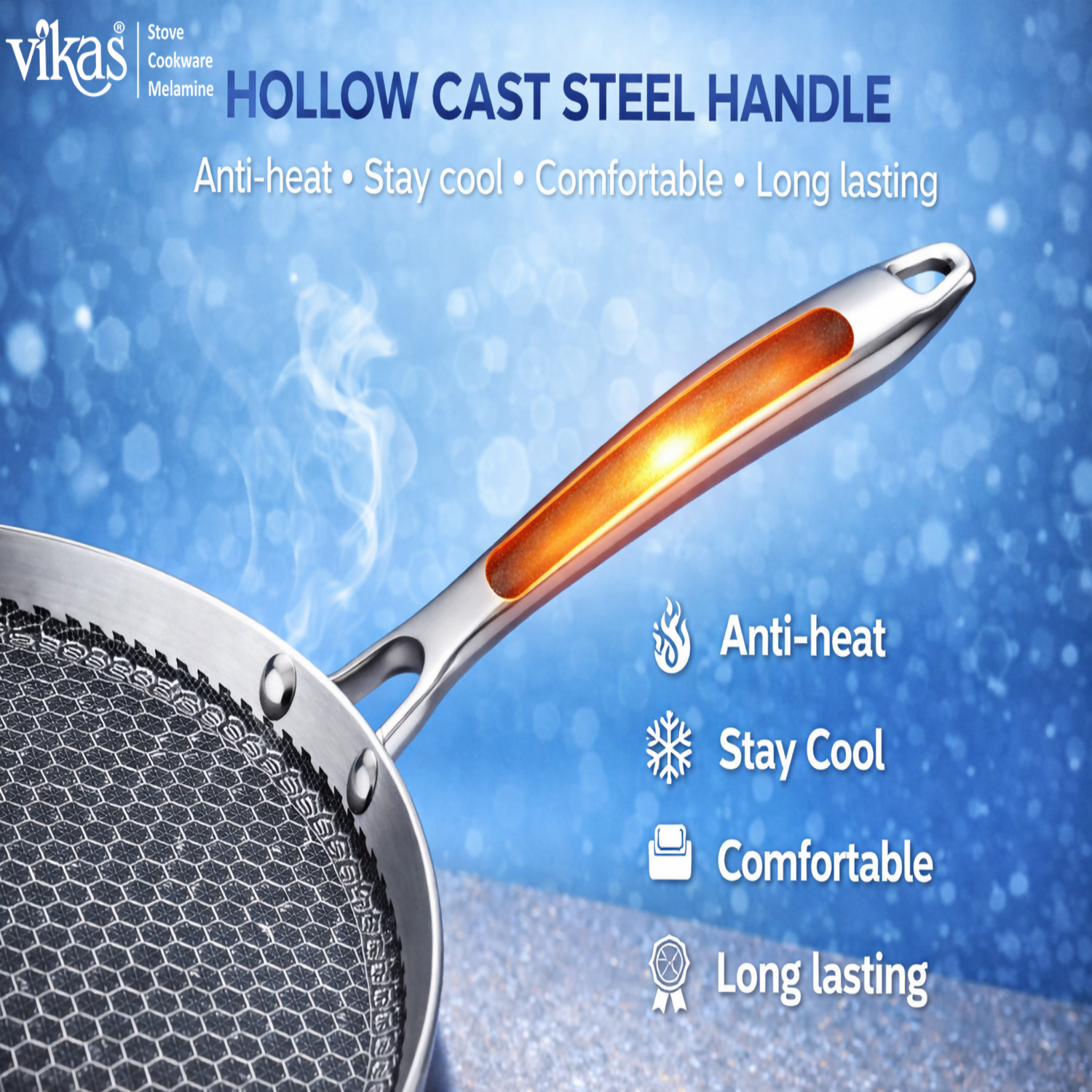 Vikas Honeycomb Dosa Tawa hollow cast handle