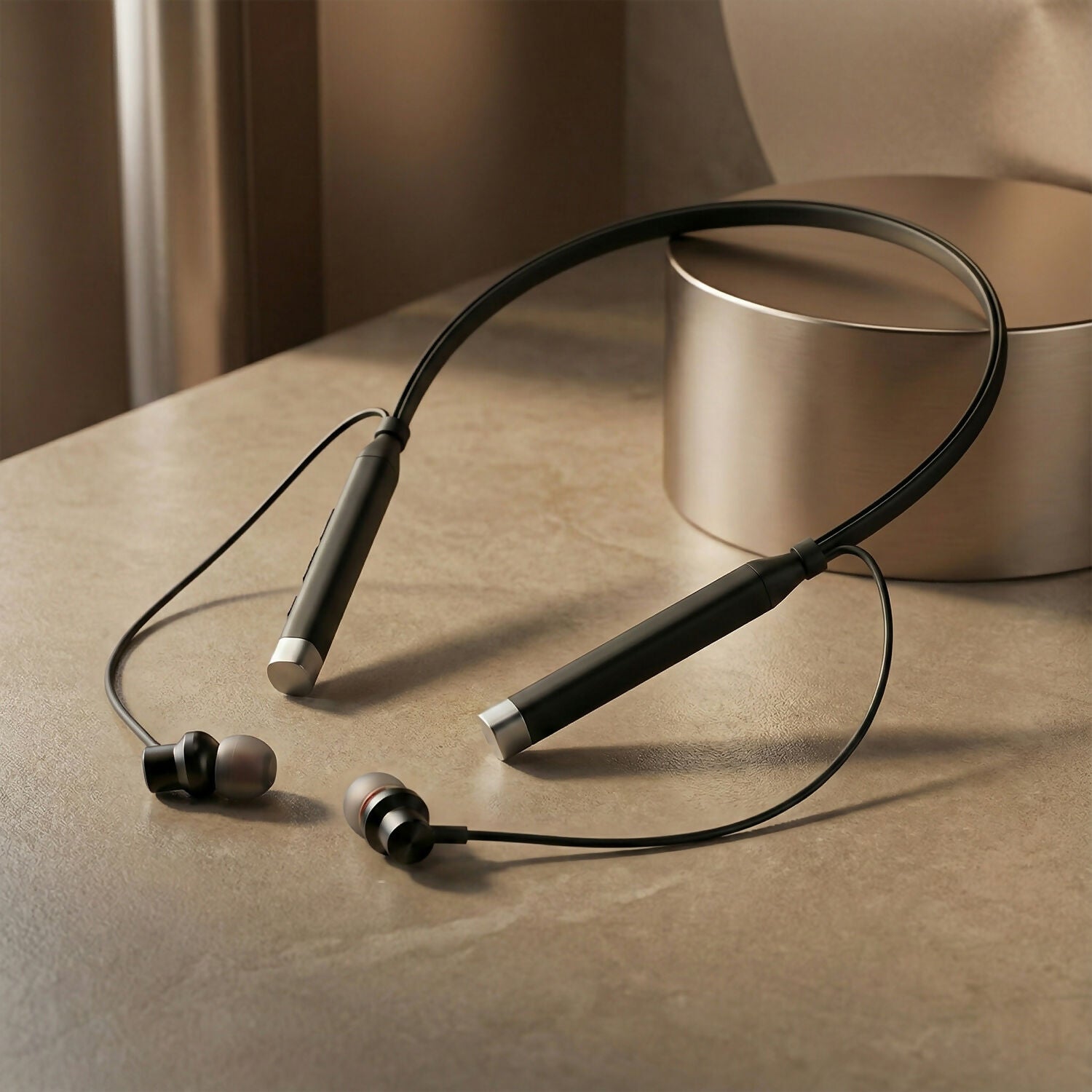 Lapcare Wooband 90 Wireless Bluetooth Neckband with Long Playtime & Deep Bass