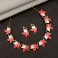 American Diamond Necklace Set – Gold-Toned Teardrop Jewelry