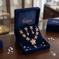 Elegant Floral Design Necklace and Drop Earrings Jewellery Set for Women and Girls
