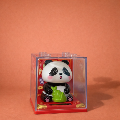 Solar Powered Head-Shaking Panda Toy • Cute Dashboard Bobble Panda