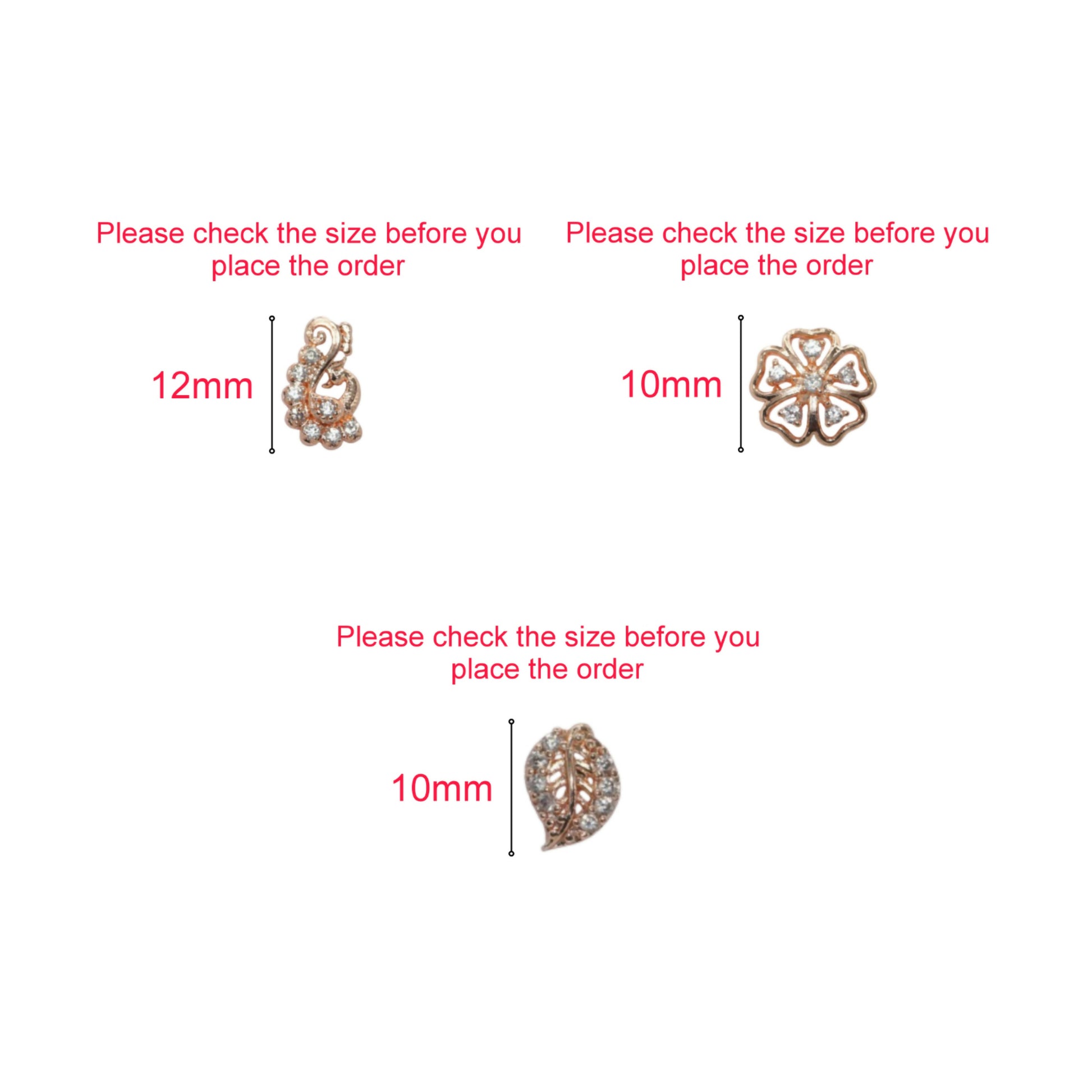 Rose Gold AD Stud Earrings Set | Floral & Peacock Design for women and girls Combo Pack of 3