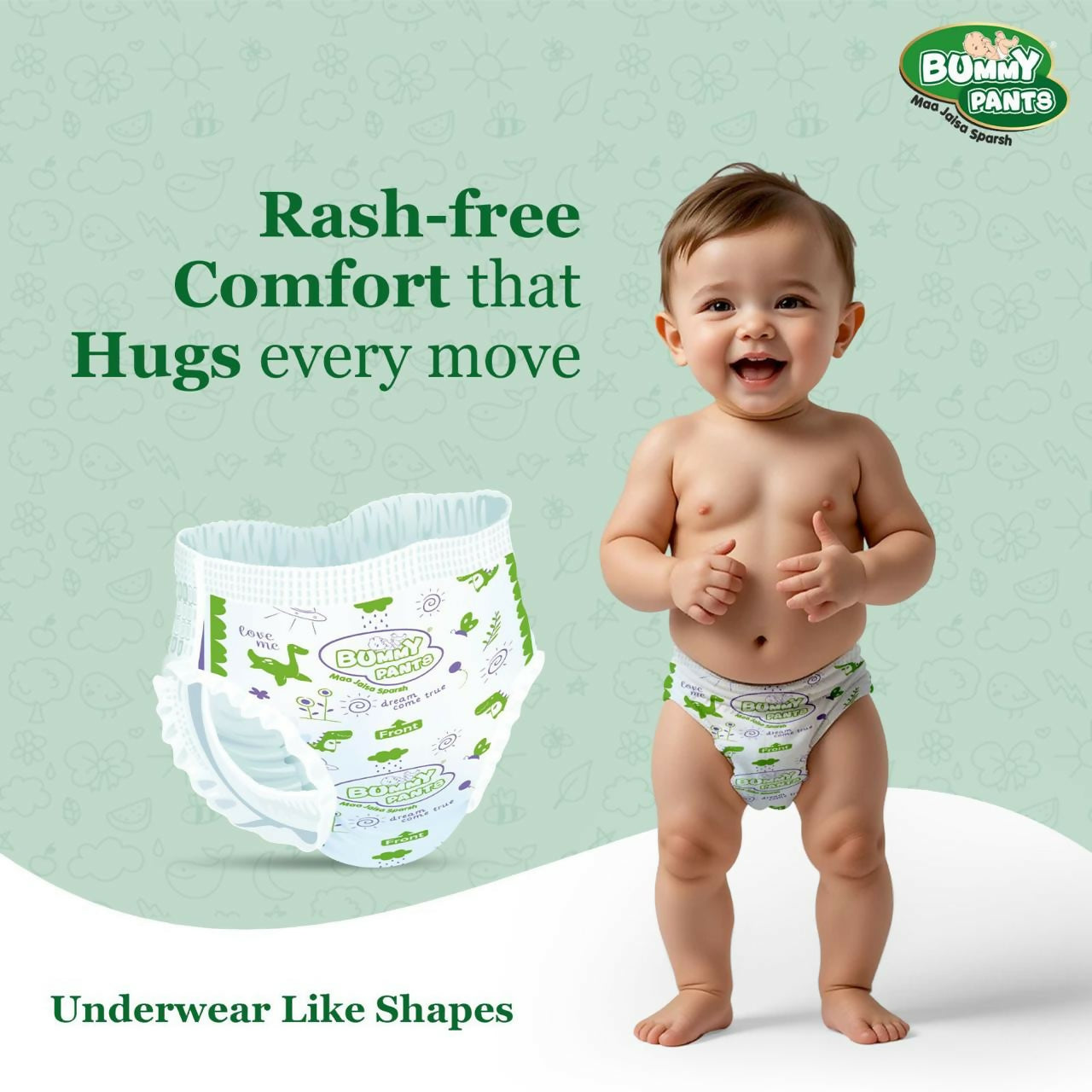 Baby Diaper Pants with 360° Leakproof Protection – Ultra Dry, Fast Absorption