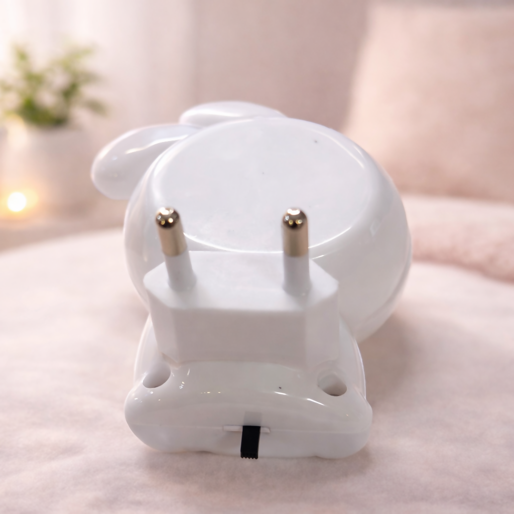 Cute Bunny Plug-In LED Night Light for Bedroom, Kids Room & Nursery