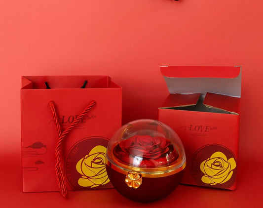 Rose Dome Jewellery Box Gift with Luxury Storage Case