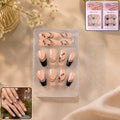 Burgundy Artificial Press-On Nails – Reusable Floral Set (Mix Design)