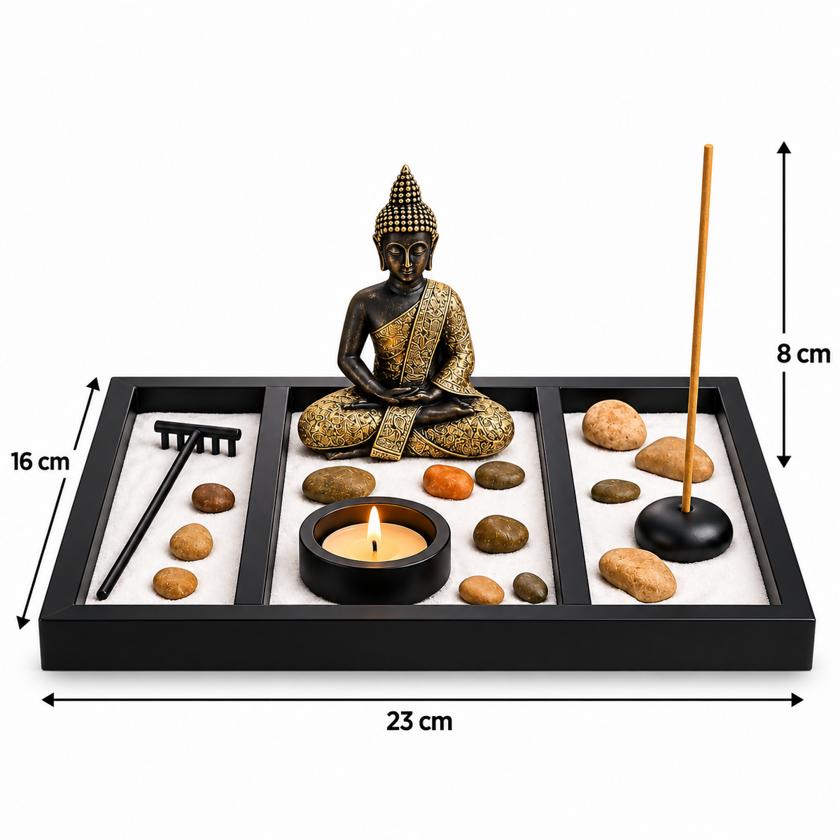 Zen Garden Set with Dimensions