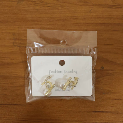 Premium Korean Rose-Tinted Pearl Huggie Hoop Earrings