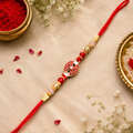 Designer Red Beads Rakhi for Brother | Premium Handmade Rakhi