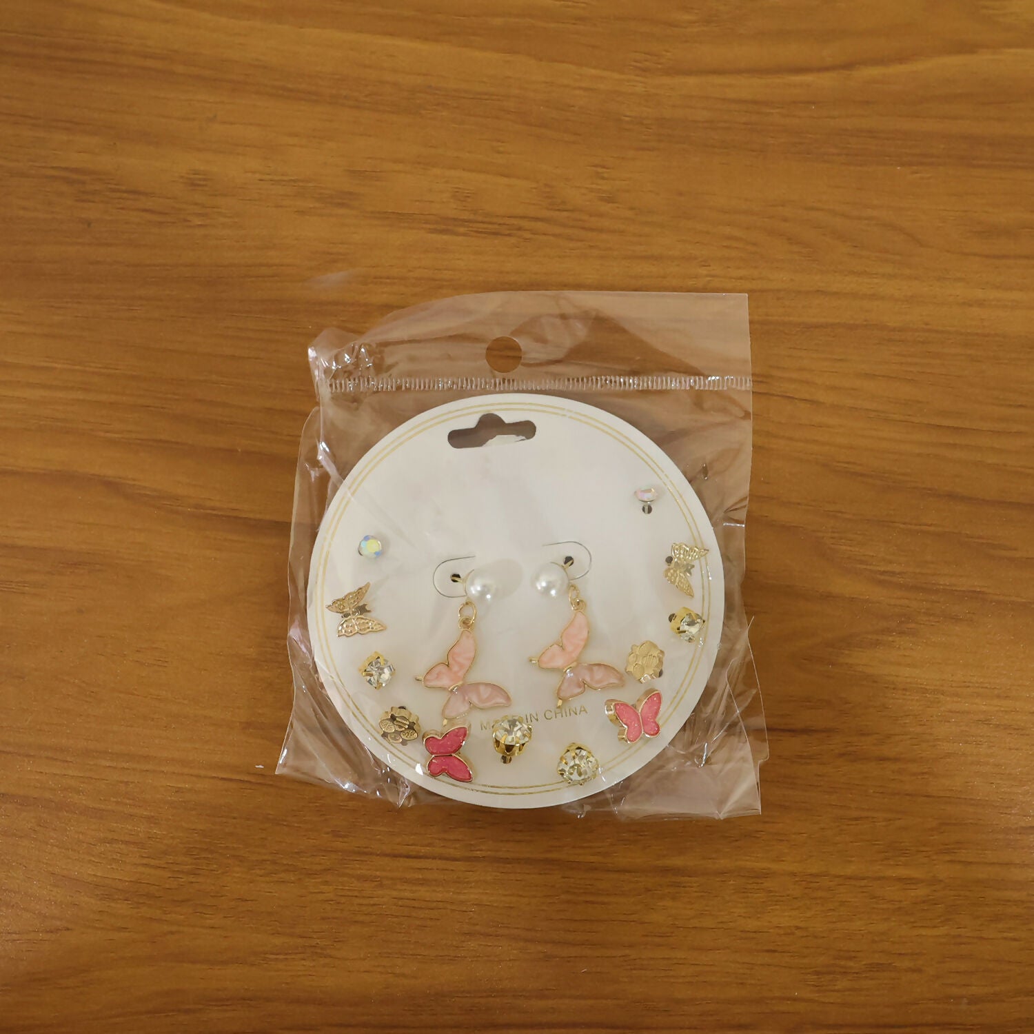 7 Pair Korean Butterfly & Pearl Stud Earrings Set for Women | Trendy Gold Plated Cute Designer Earrings Combo