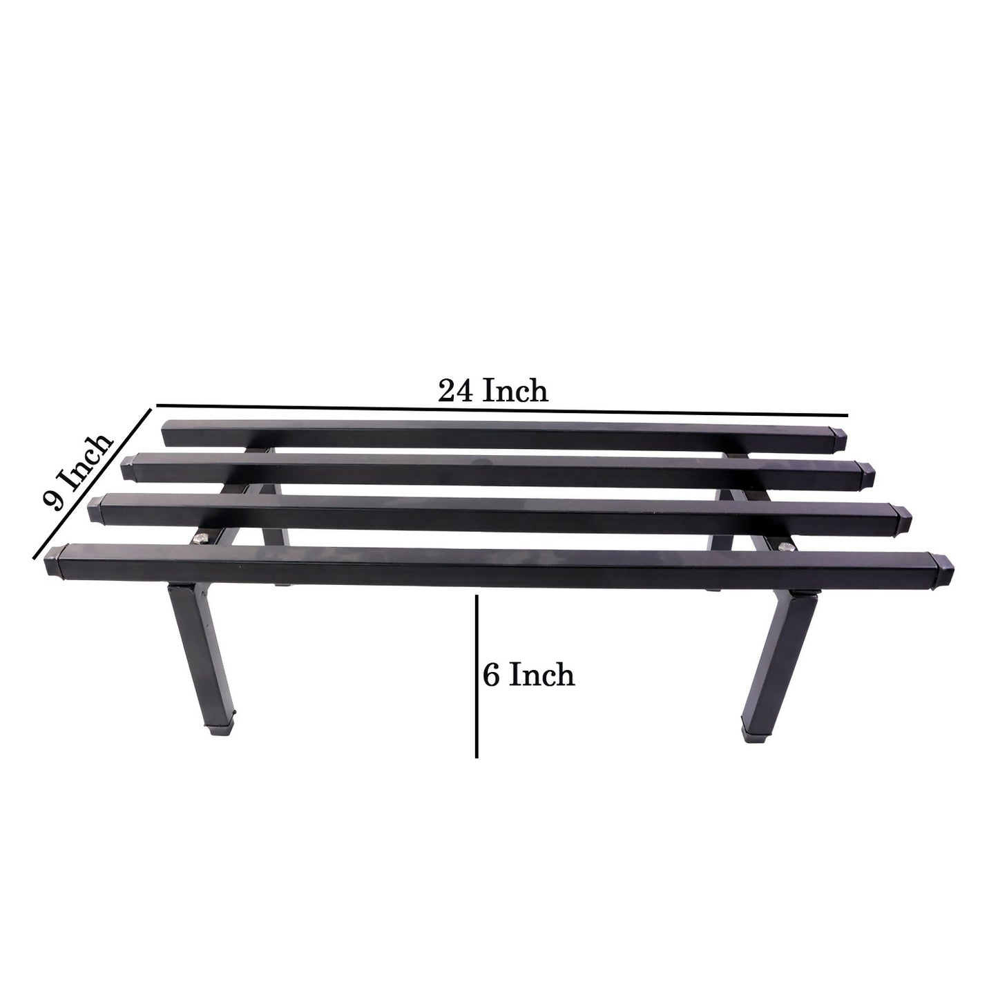 Heavy Duty Metal Rectangular Plant Stand, Flower Pot Rack for Balcony, Garden & Indoor Display