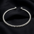 Silver Plated Plated Sparkling Austrian Stone Bracelet For Women