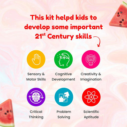 Watermelon Jelly Cube Slime Making Kit for Kids – DIY Tubbie Slime Kit with Activator