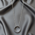 Silver Round Pendant Necklace For Men – Sleek Minimal Style