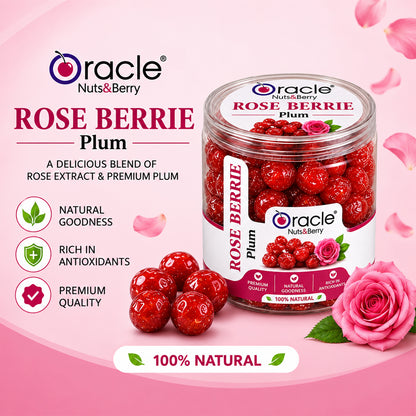 Dried Rose Berry Plum Premium Sweet and Tangy Candied Berries Natural Treat (180g)