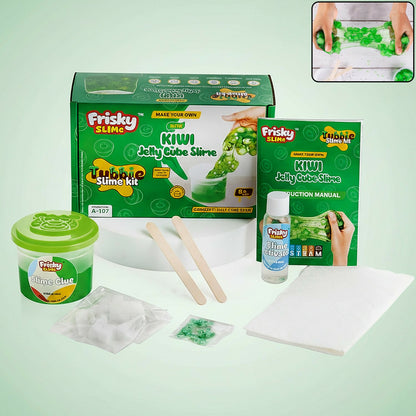 Kiwi Jelly Cube Slime Making Kit for Kids – DIY Tubbie Slime Kit with Activator