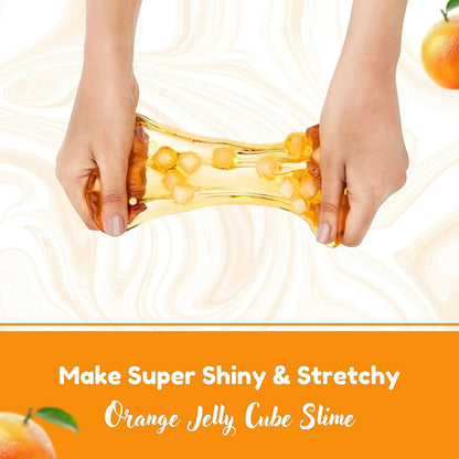 Orange Jelly Cube Slime Making Kit for Kids – DIY Tubbie Slime Kit with Activator