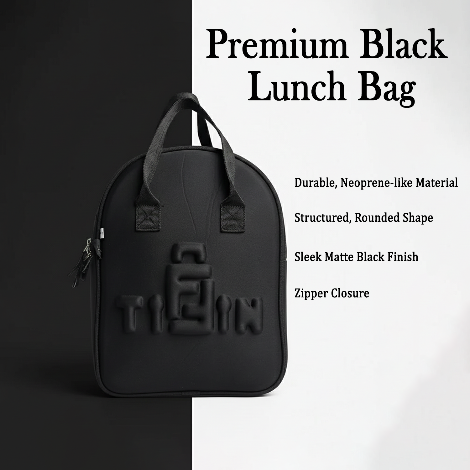 Premium Black Tiffin Bag – Stylish & Durable Lunch Carry Bag for Office, School & Travel
