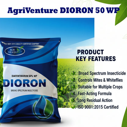 AgriVenture DIORON ( Diafenthiuron 50% WP ) Specially For All Vegetables, Broad Spectrum Insecticide for Control of Whiteflies and Mites (500 Gm)