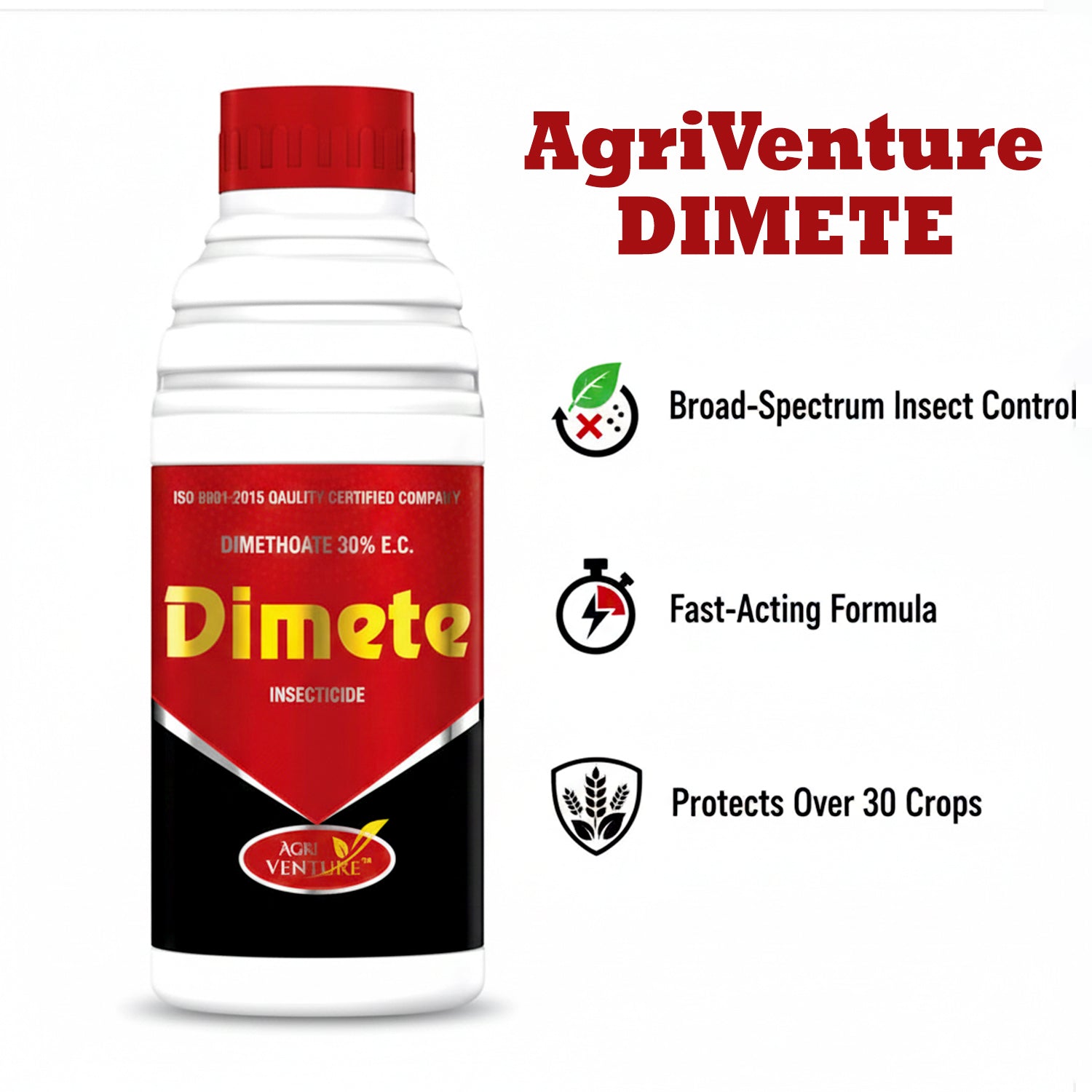 AgriVenture Dimethoate 30% EC insecticide packaging for effective pest management