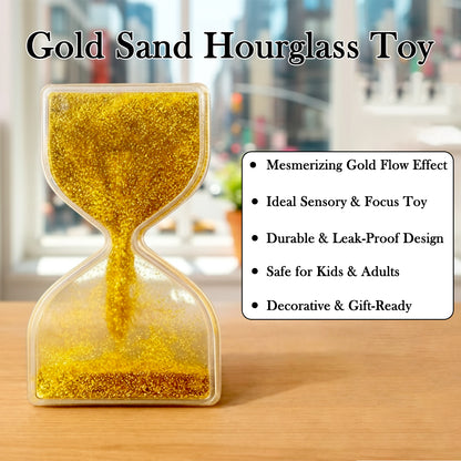 Gold Liquid Sand Timer Hourglass Stress Relief Sensory Toy for Kids