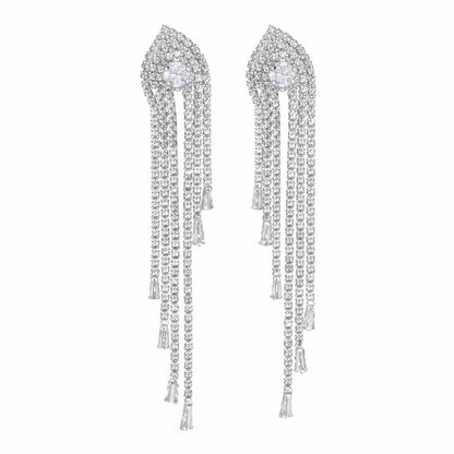 Beautiful Elegant Stunning Silver Chandelier Earrings