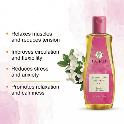 Cupid Revitalizing Massage Oil with Jasmine & Loban Relaxing Body Care Oil (100 ML)