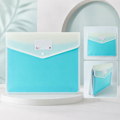 Pastel document folder standing upright on desk