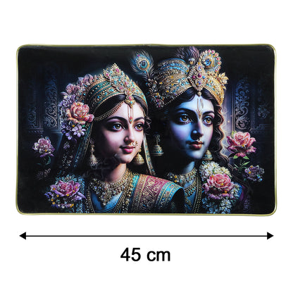 Premium Decorative Radha Krishna Wall Painting Frame 45x30 Cm (1 Pc)