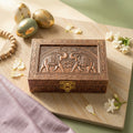 Copper-Finish Jewelry Box – Elegant Elephant Embossed Design
